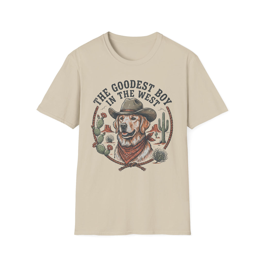 T-Shirt — "The Goodest Boy in the West" Cowboy Dog Graphic Tee