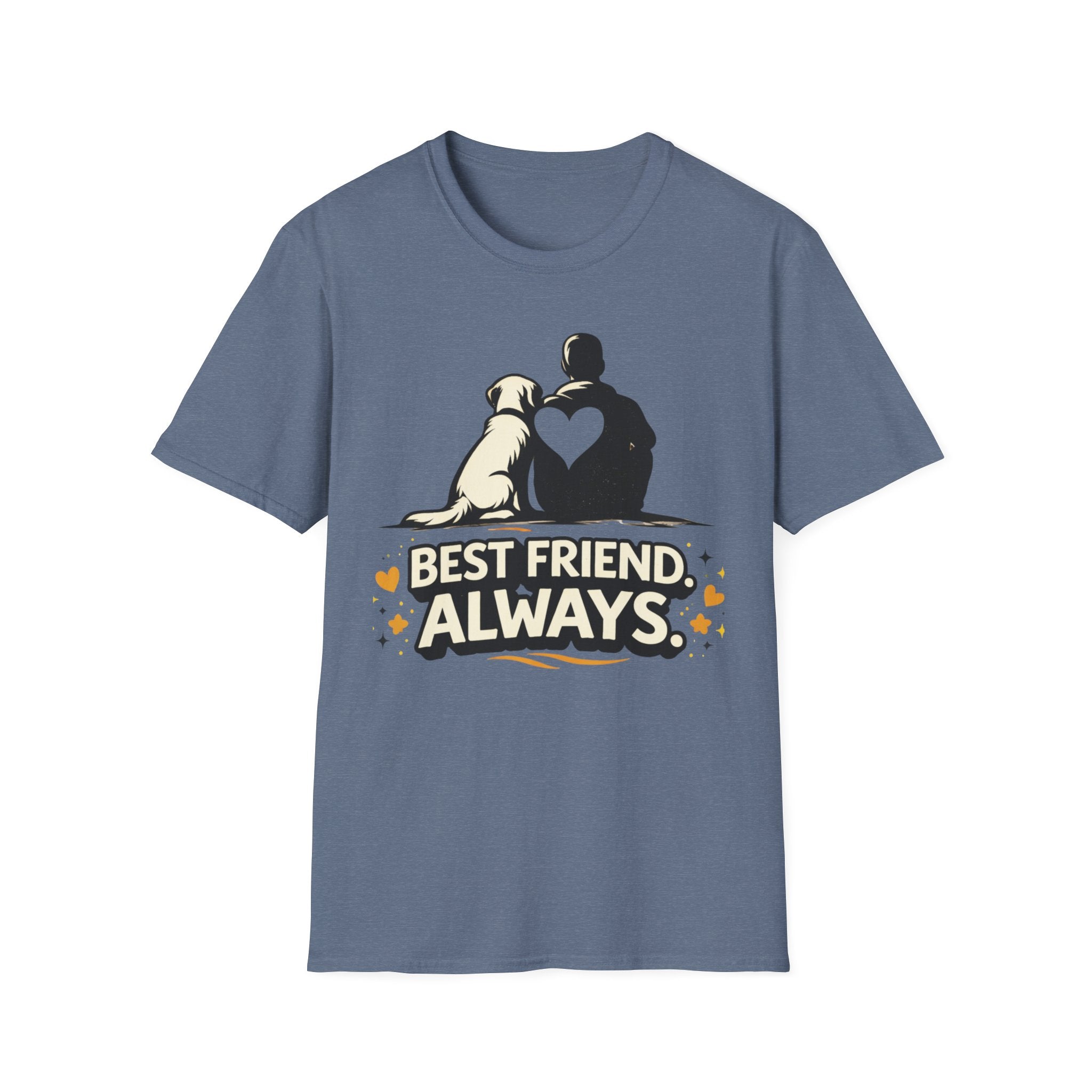 Best Friend Always T-Shirt — Dog Lover Shirt with Heart Silhouette