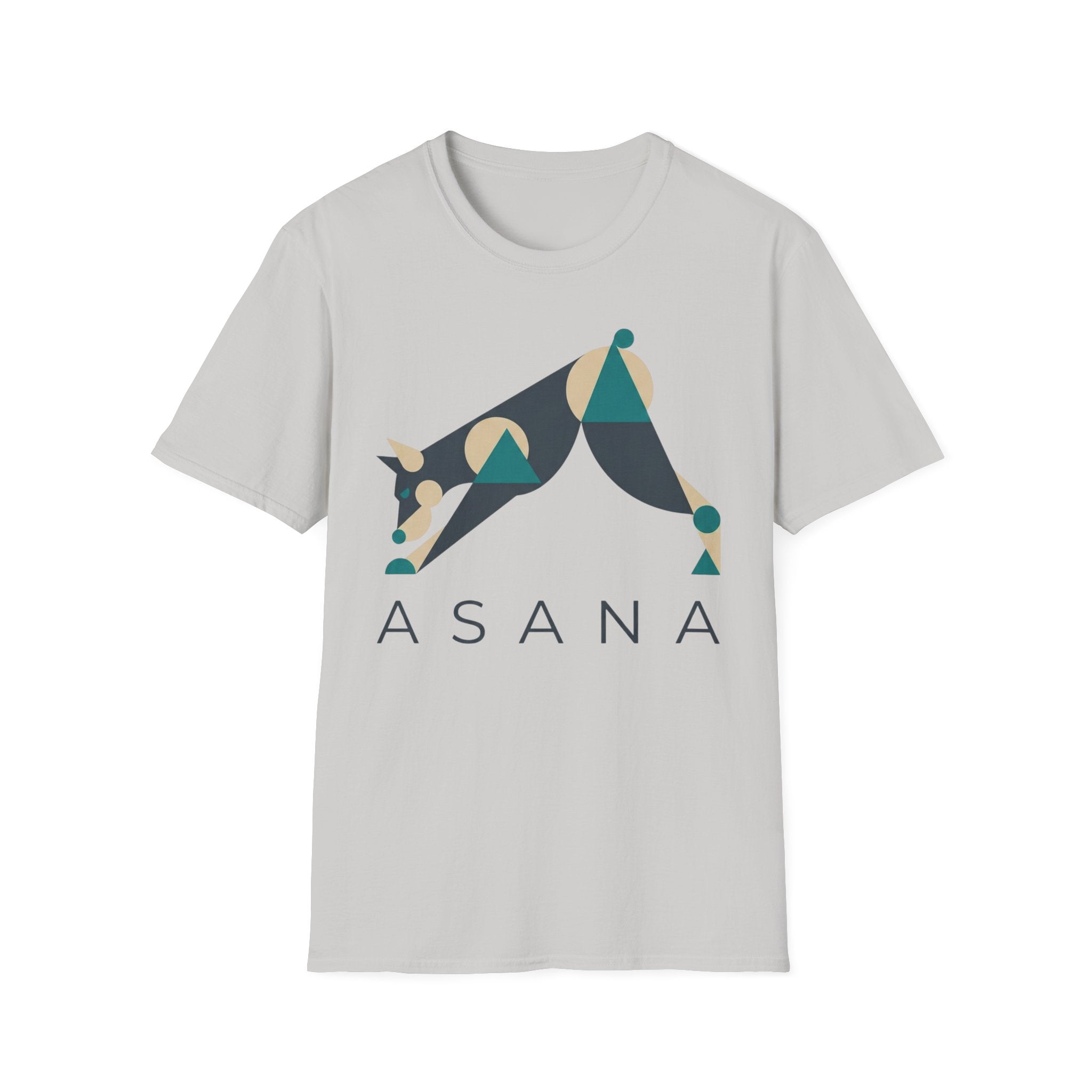 Asana Yoga T-Shirt — Modern Geometric Downward Dog Tee