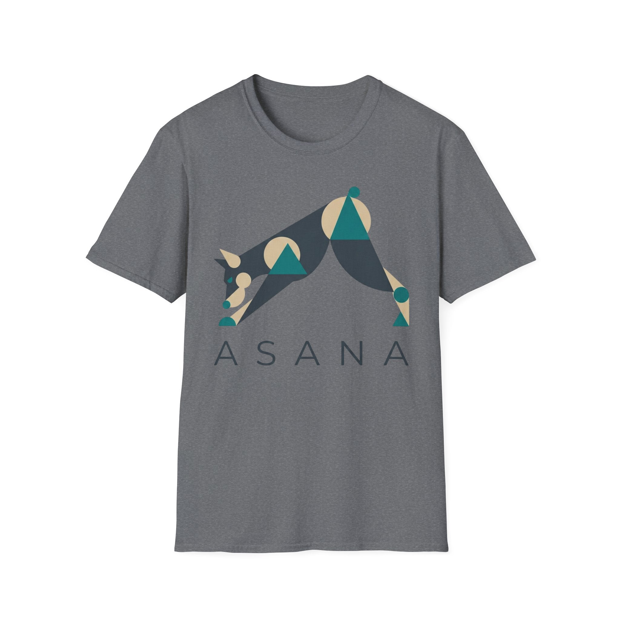 Asana Yoga T-Shirt — Modern Geometric Downward Dog Tee