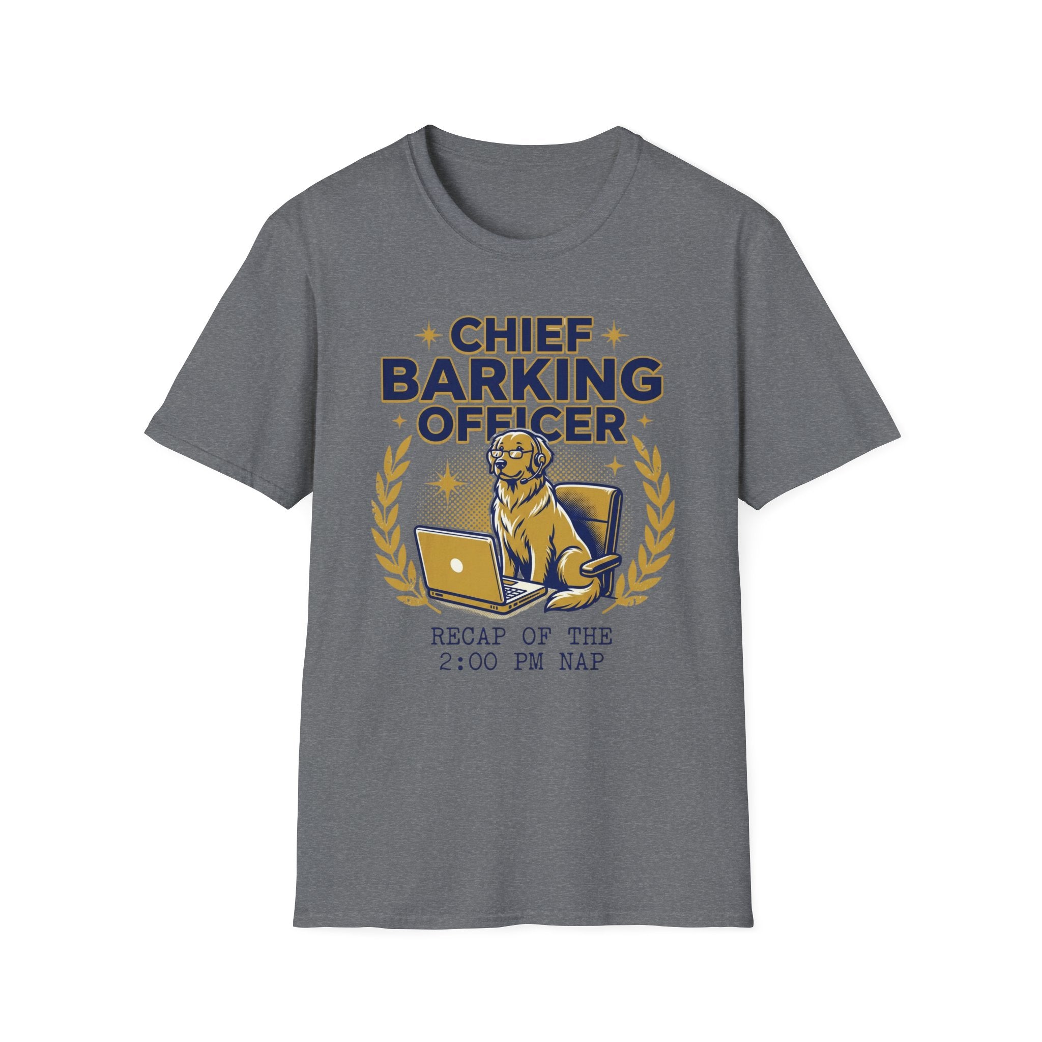 Chief Barking Officer Dog T-Shirt - "Recap of the 2:00 PM Nap" Funny Puppy Tee