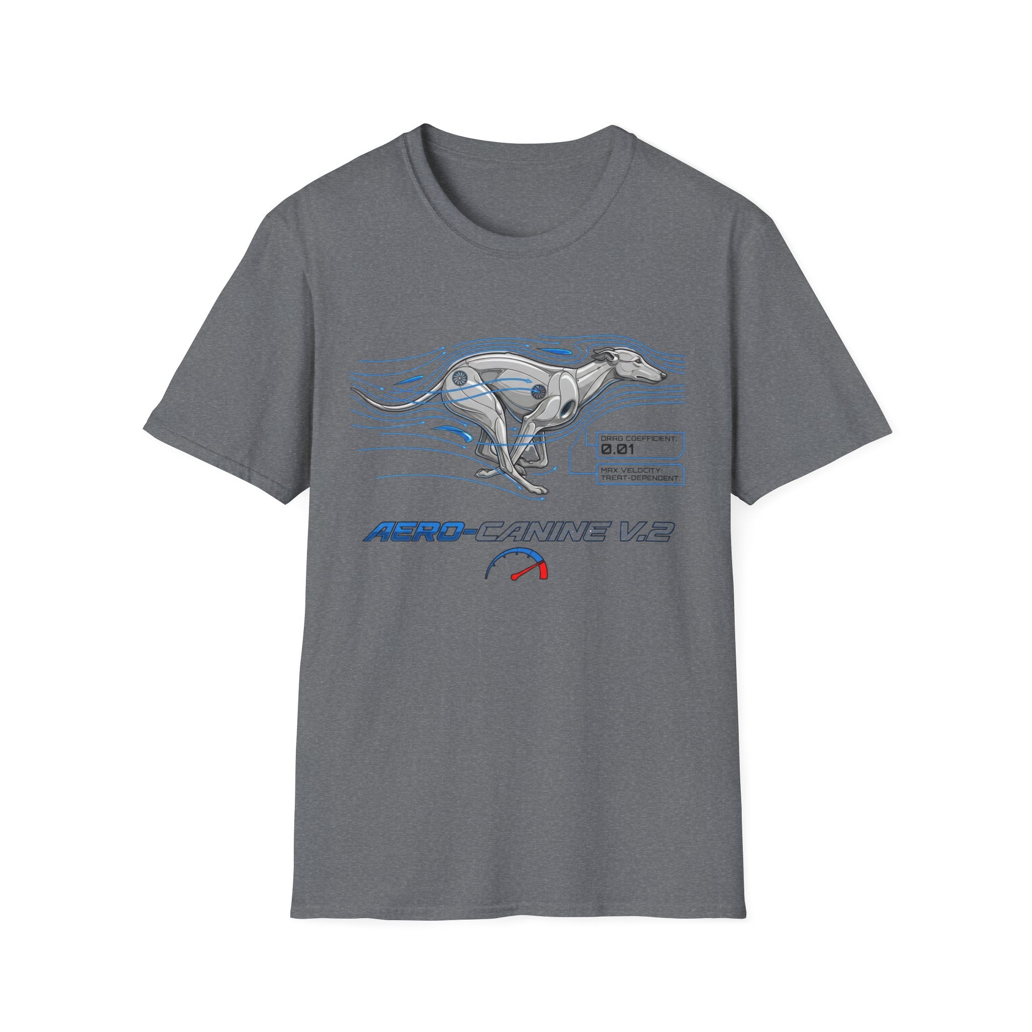 Aero-Canine V2 T-Shirt — Futuristic Racing Greyhound Tech Tee