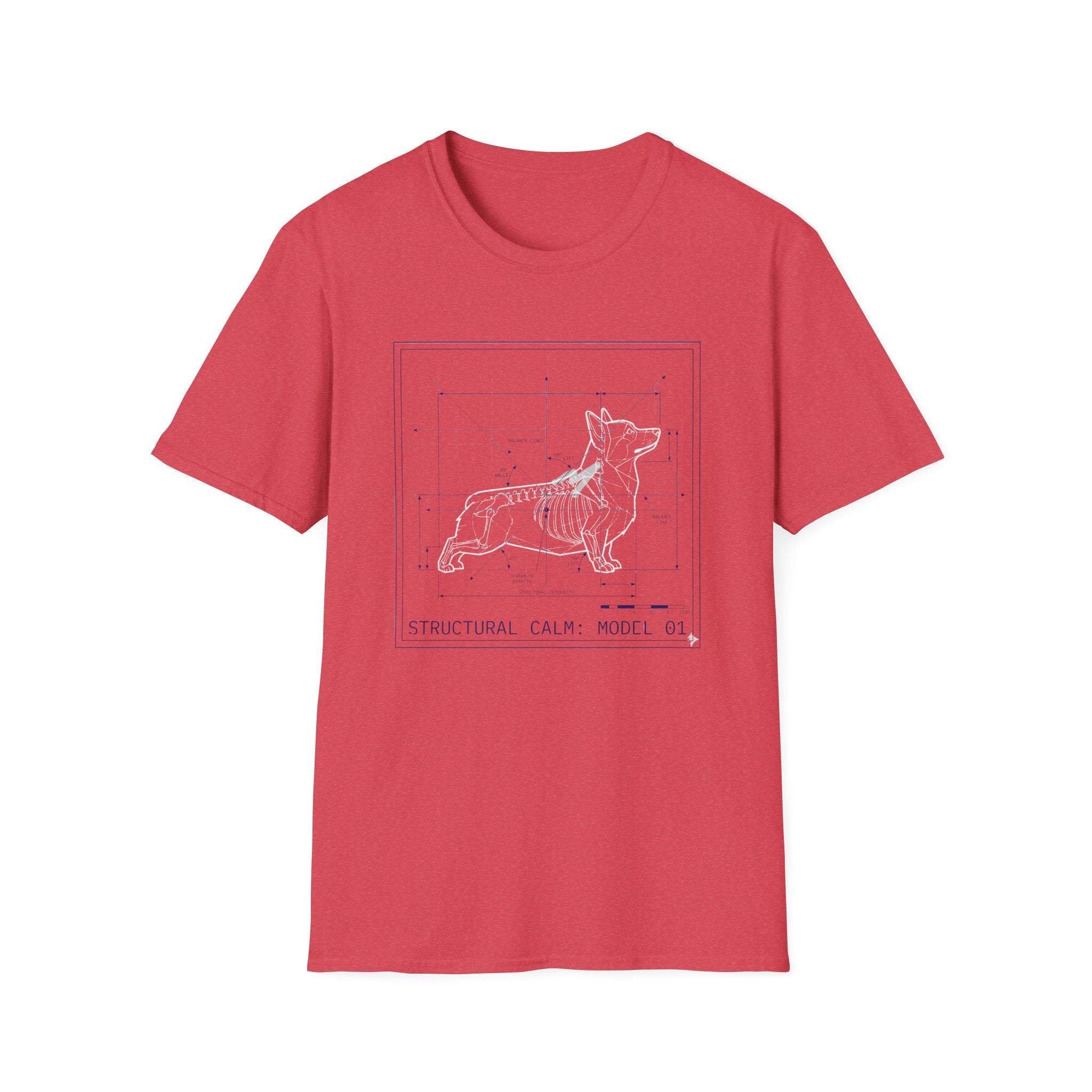 Calm Structural Model Dog T-Shirt — 'Structural Calm Model 01' Minimalist Graphic Tee