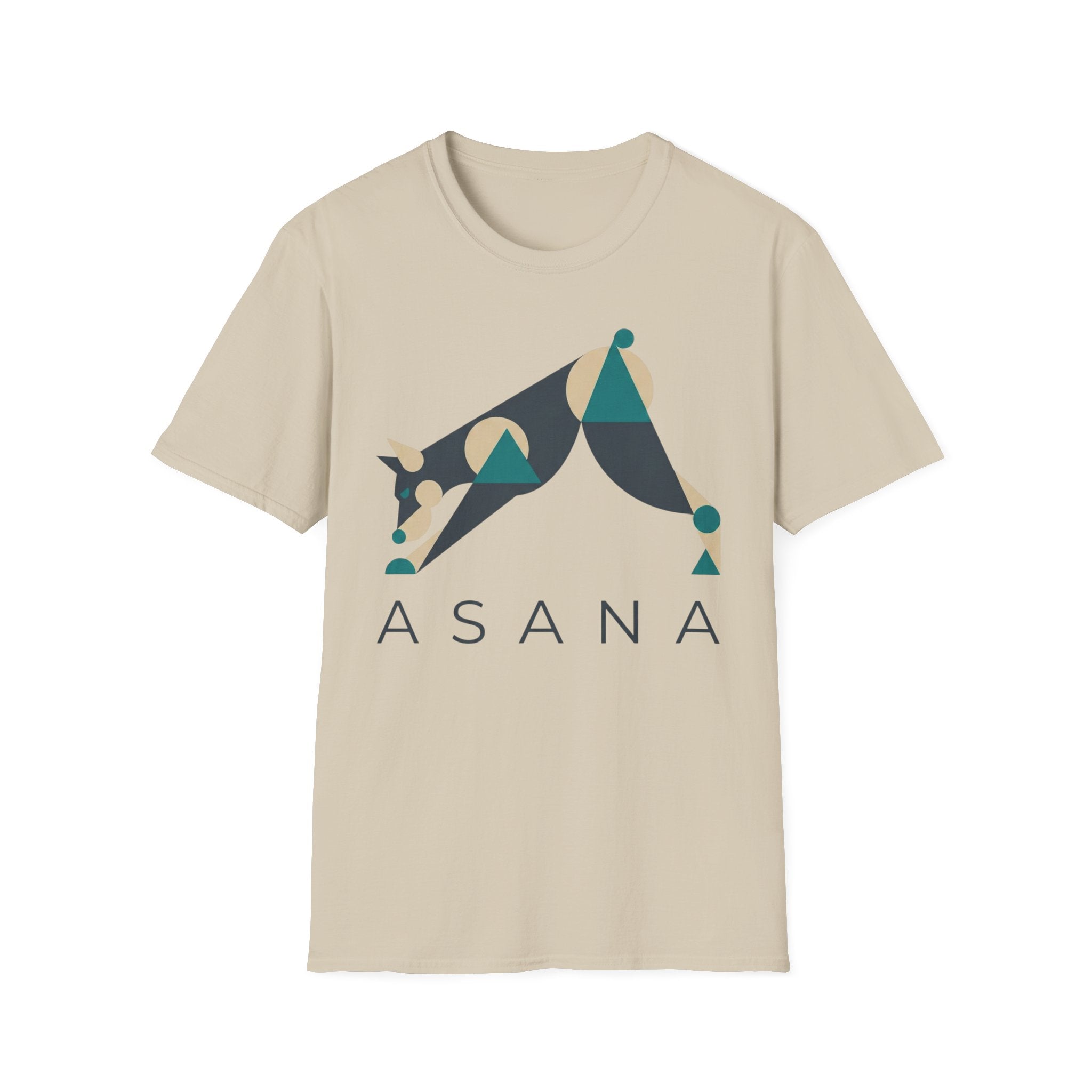 Asana Yoga T-Shirt — Modern Geometric Downward Dog Tee