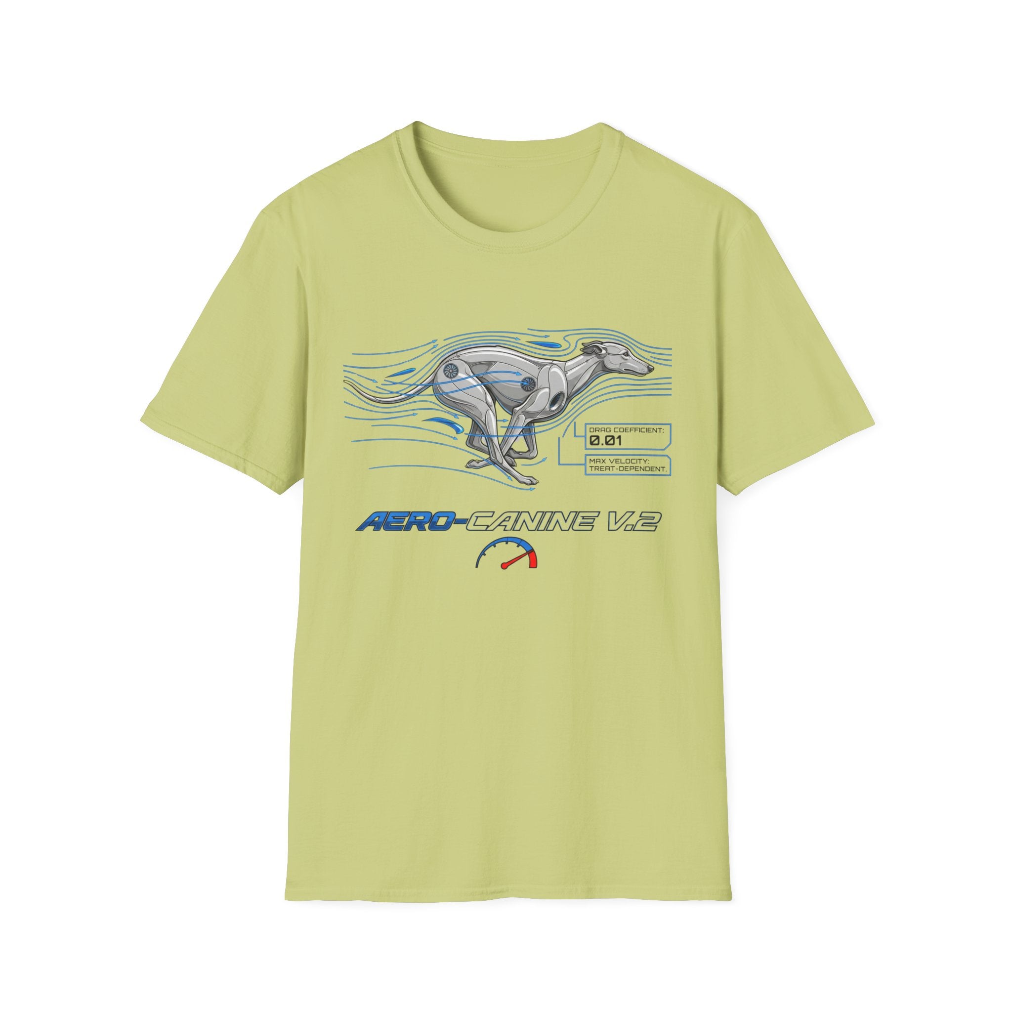 Aero-Canine V2 T-Shirt — Futuristic Racing Greyhound Tech Tee