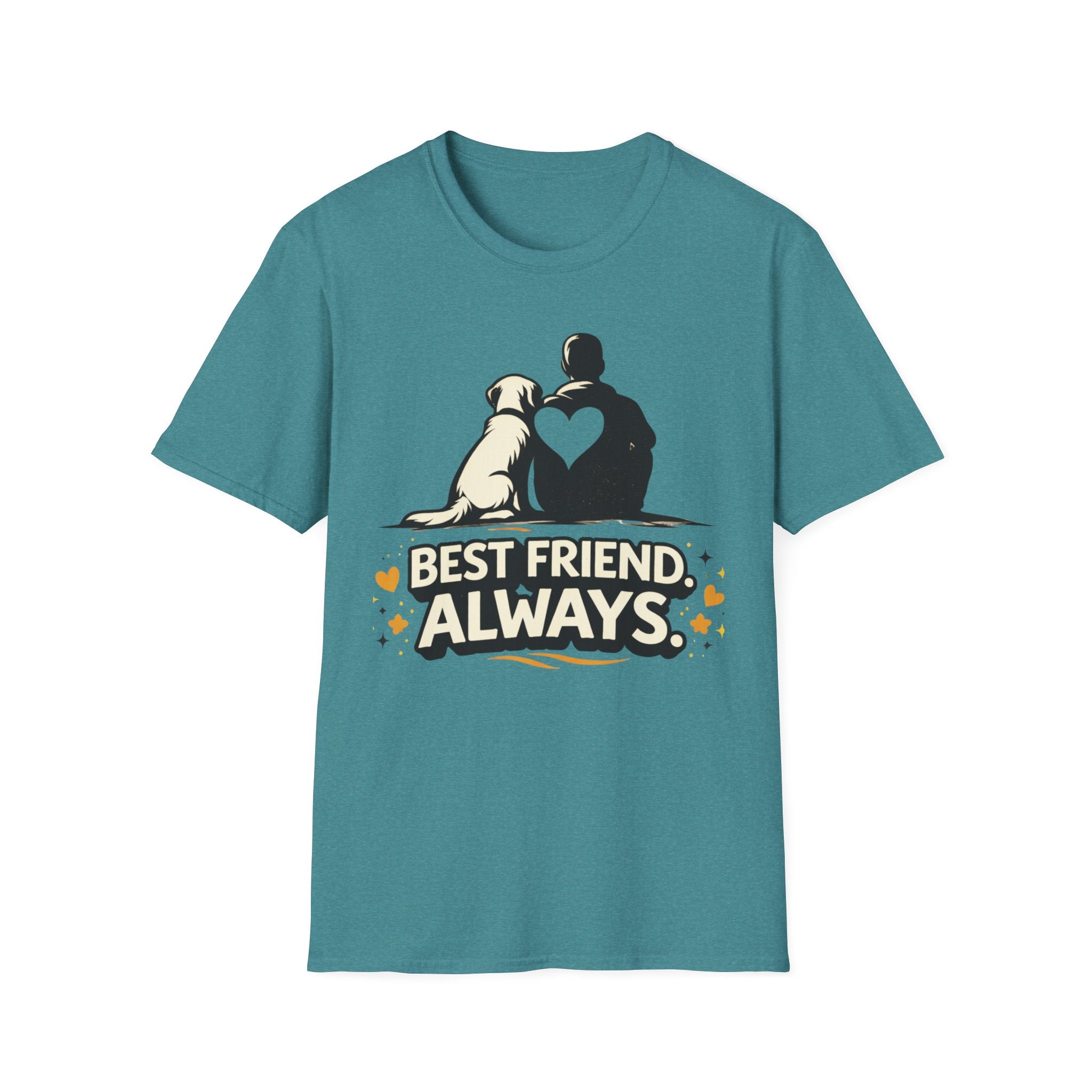 Best Friend Always T-Shirt — Dog Lover Shirt with Heart Silhouette