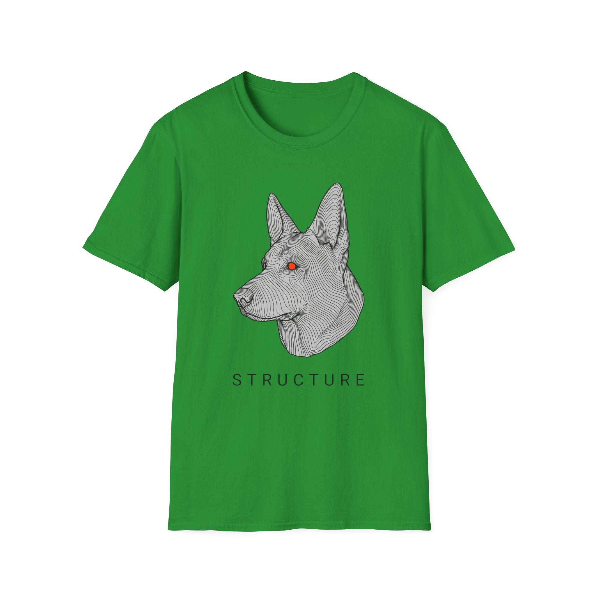 Structure German Shepherd Tee — Geometric Dog Head Graphic T-Shirt