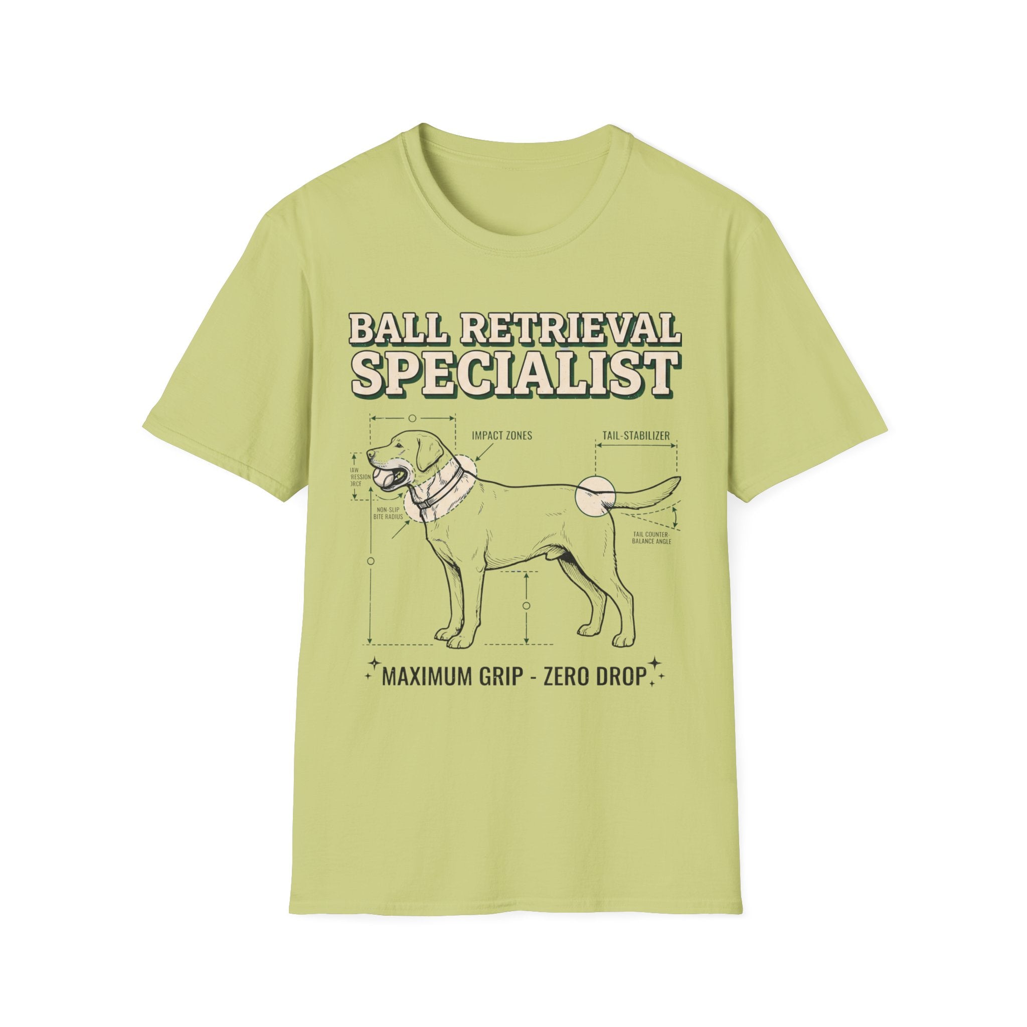 Ball Retrieval Specialist T-Shirt — Funny Dog Lover Tee (Maximum Grip, Zero Drop)