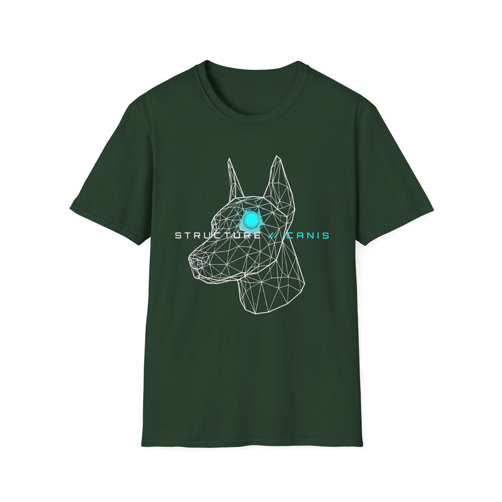 Cyber Doberman T-Shirt — 'Structure Kearns' Wireframe Dog Tech Tee