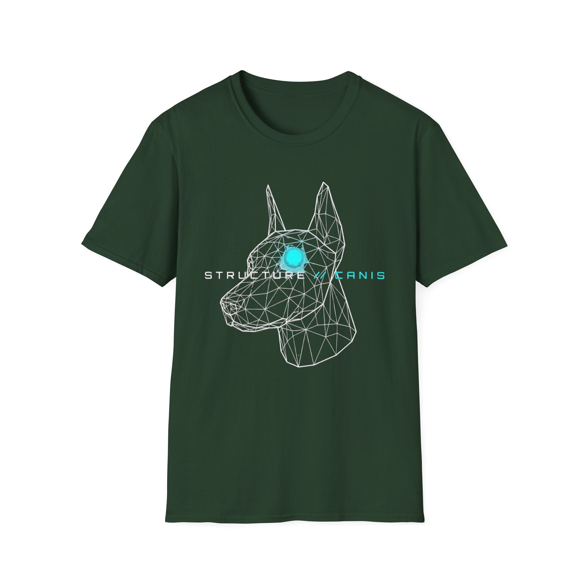 Cyber Doberman T-Shirt — 'Structure Kearns' Wireframe Dog Tech Tee