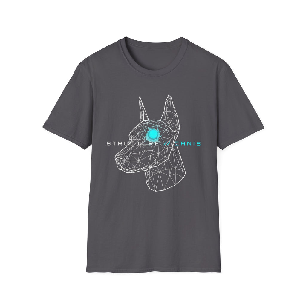 Cyber Doberman T-Shirt — 'Structure Kearns' Wireframe Dog Tech Tee