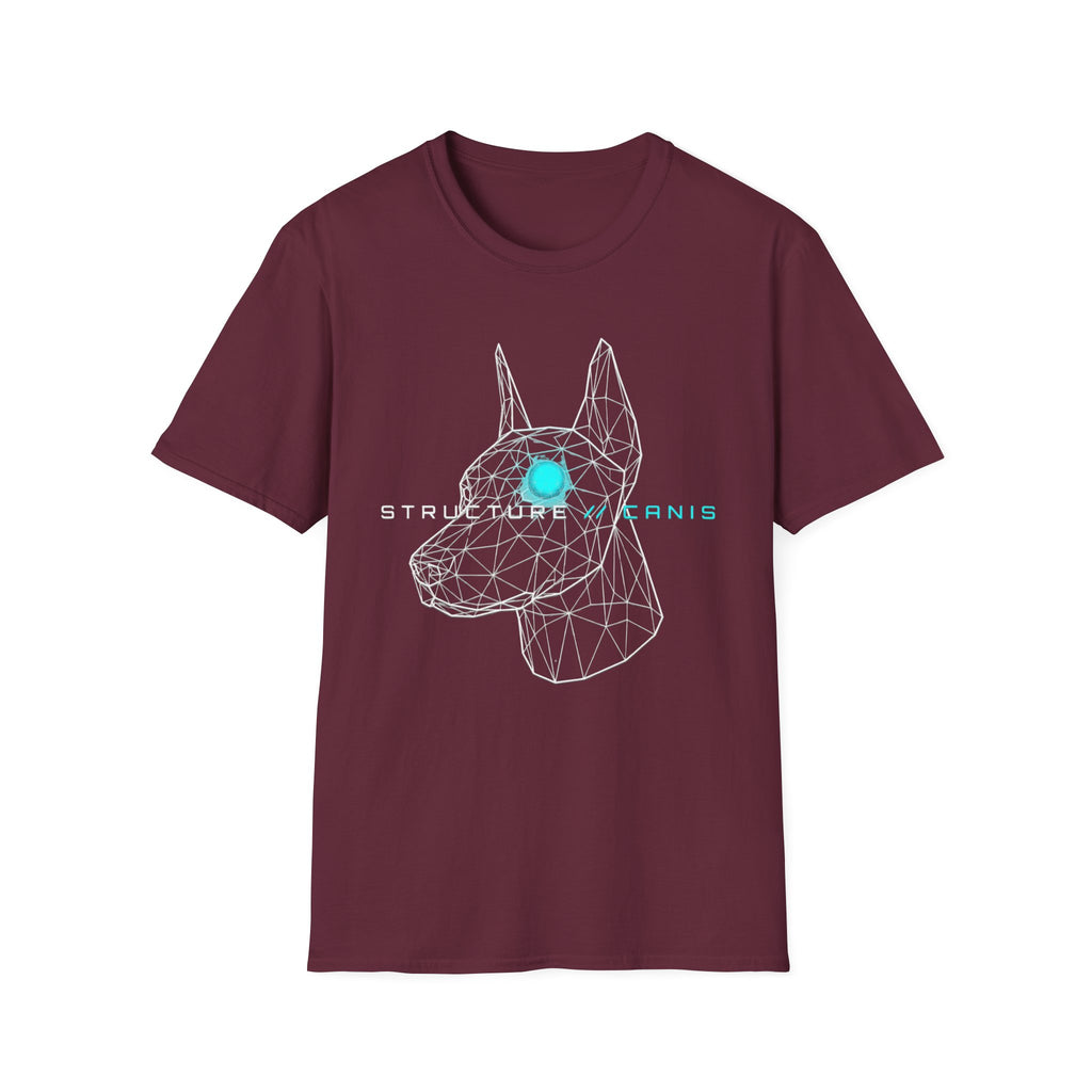 Cyber Doberman T-Shirt — 'Structure Kearns' Wireframe Dog Tech Tee