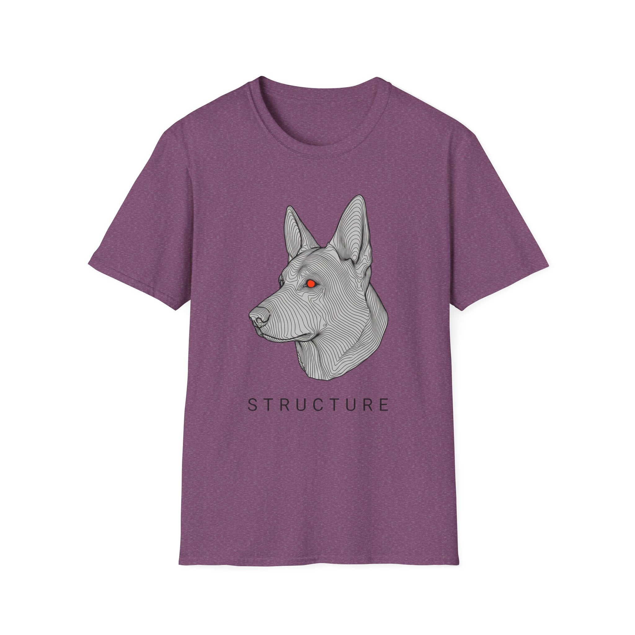 Structure German Shepherd Tee — Geometric Dog Head Graphic T-Shirt