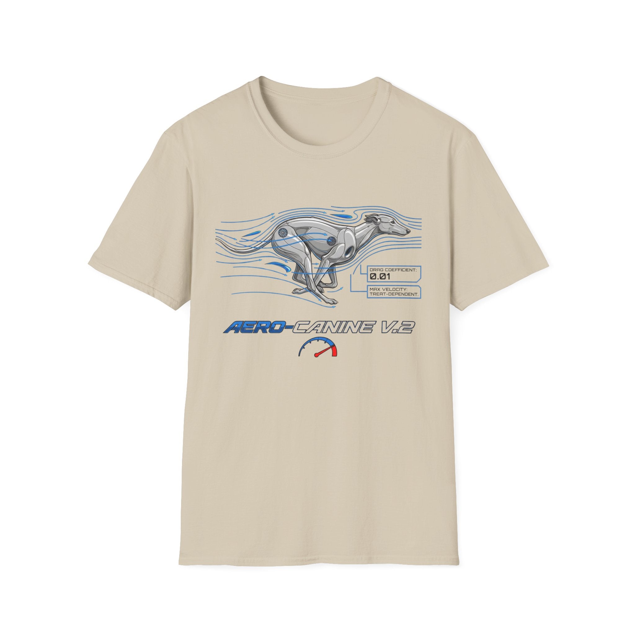 Aero-Canine V2 T-Shirt — Futuristic Racing Greyhound Tech Tee